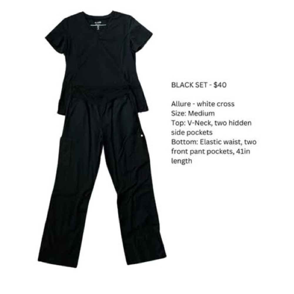 ALLURE BLACK SCRUBS SET